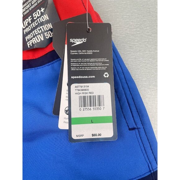 Speedo Men's 4-WAY STRETCH Swim Trunk Mid Length Redondo Stripe 18'' Large - Picture 16 of 16